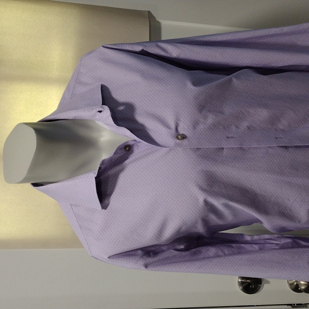 Joseph Abboud mens purple and white flowers cotton shirt. Mint condition. XL